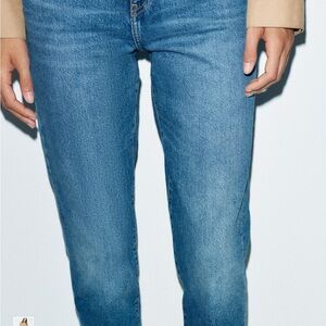 Zara Light Blue Straight-Leg Women's Jeans